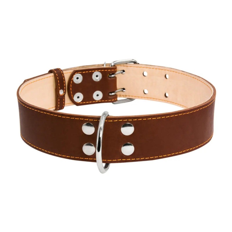 Collar Нашийник для собак шкіряний подвійний коричневий