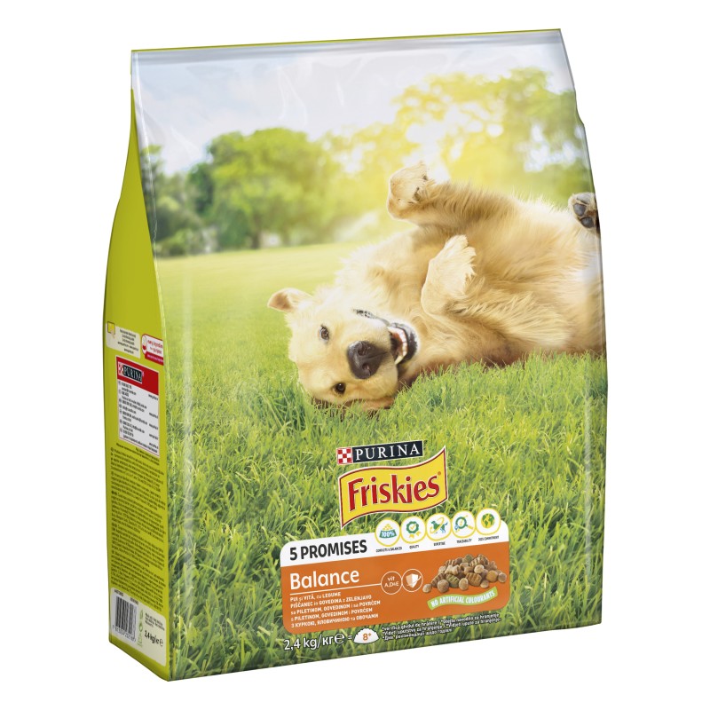Friskies Dog Balance Сухий корм для дорослих собак з куркою та овочами