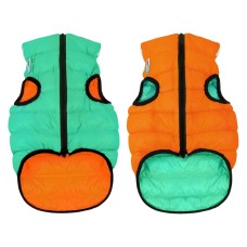 Collar AiryVest Lumi Двостороння куртка, що світиться для собак, салатово-помаранчева.