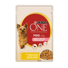 Purina One Mini Weight Control Консерви для дорослих собак дрібних порід з індичкою морквою та горошком у соусі