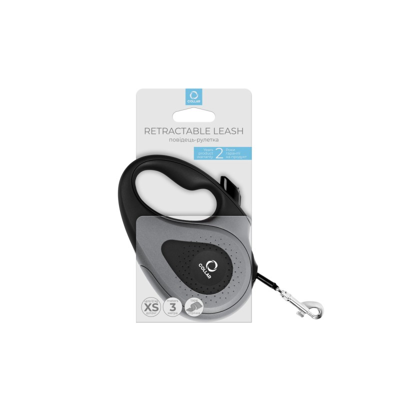 Collar WAUDOG Retractable Leash Повідець-рулетка для собак чорна