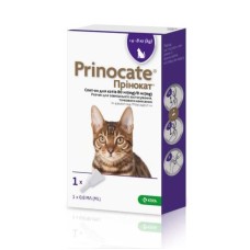 Prinocate Cat Прінокат Краплі на холку від бліх, кліщів та глистів для кішок від 4 до 8 кг