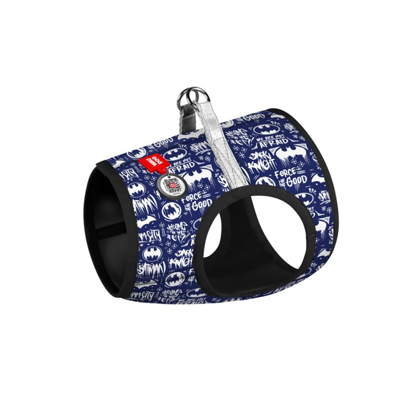 Collar Waudog Clothes Шлей для собак м'який Бетмен біло-блакитний