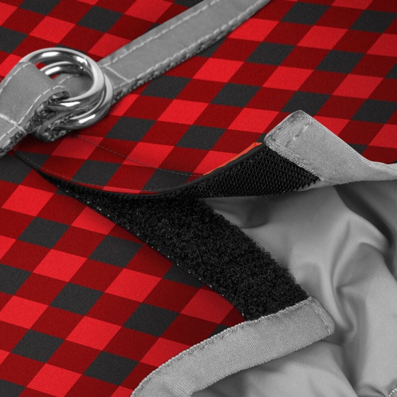 Collar Waudog Clothes Шлей для собак м'яка Шотландка червона