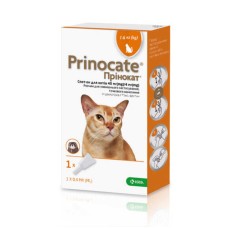 Prinocate Cat Прінокат Краплі на холку від бліх, кліщів та глистів для кішок до 4 кг