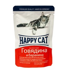 Happy Cat Rind Lamm in Sosse Консерви для дорослих кішок з яловичиною та бараниною у соусі