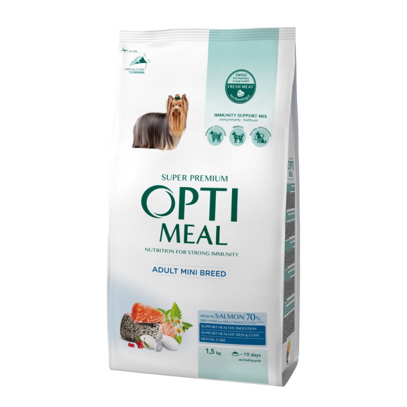 Optimeal Dog Adult Mini Breed Salmon Сухий корм для дорослих собак дрібних порід з лососем