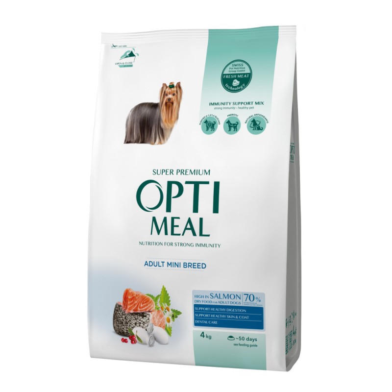 Optimeal Dog Adult Mini Breed Salmon Сухий корм для дорослих собак дрібних порід з лососем