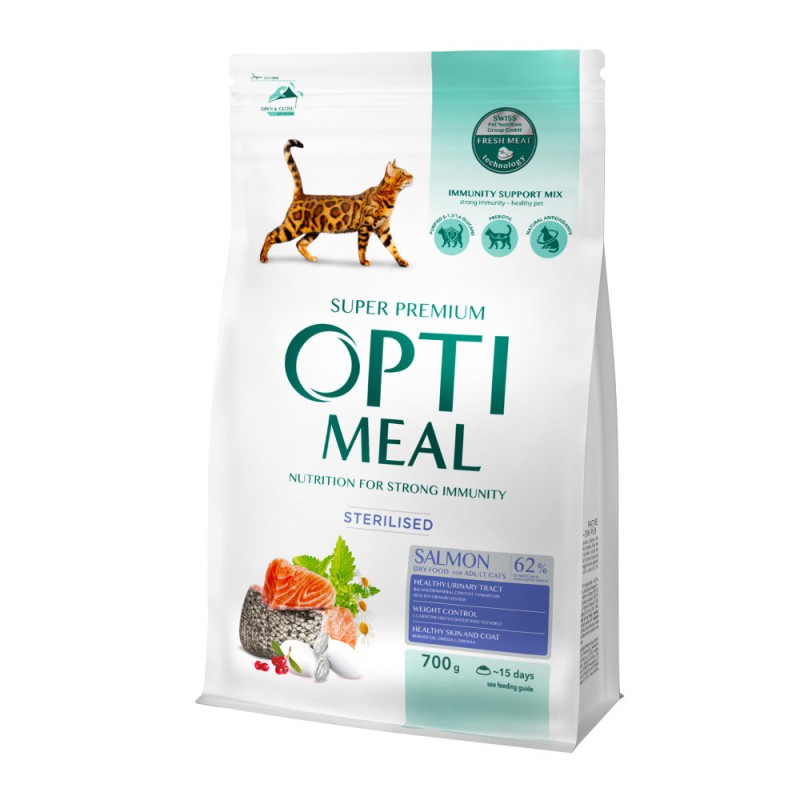 Optimeal Cat Adult Sterilised Salmon Сухий корм для дорослих стерилізованих кішок з лососем