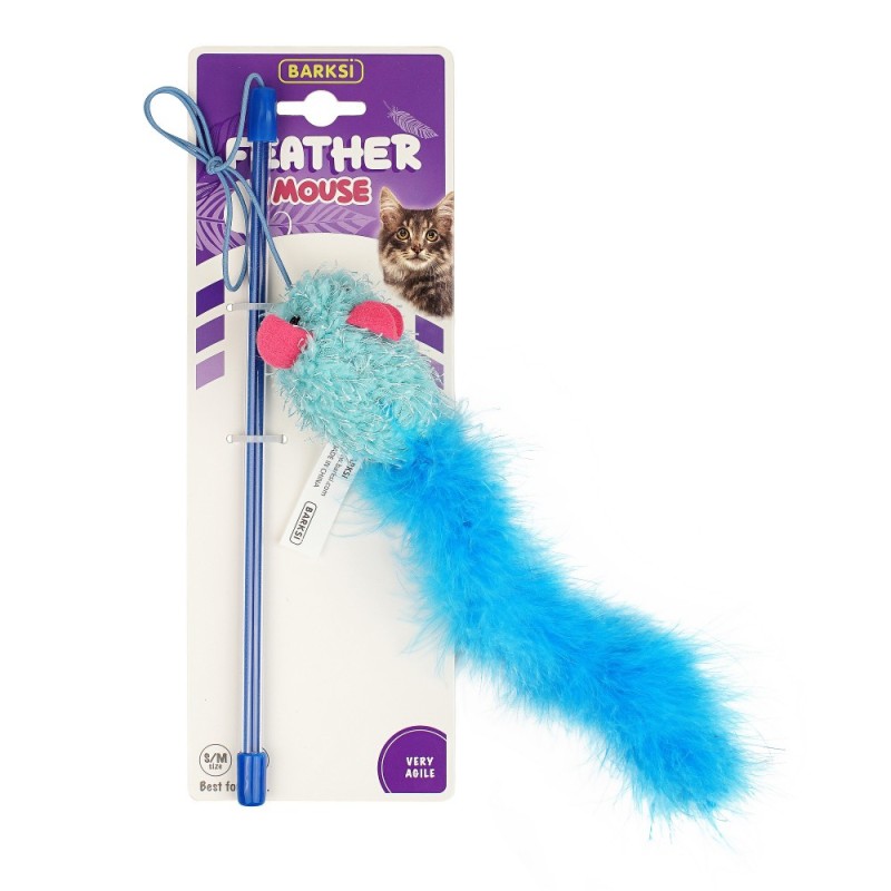 Barksi Feather Mouse Іграшка для котів вудка з мишкою
