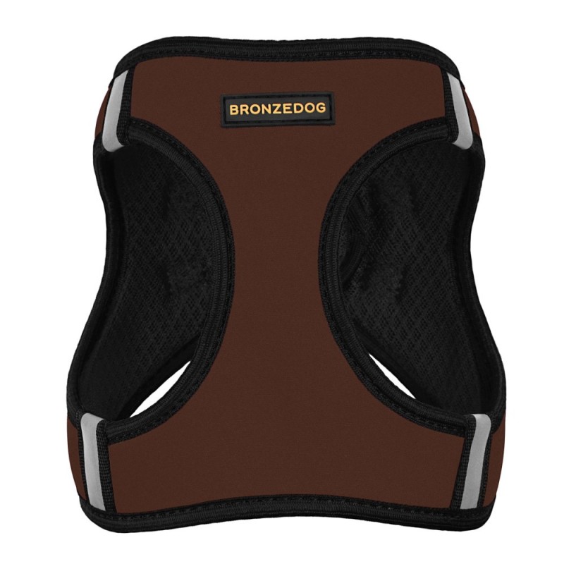 Bronzedog Sport Vest Шлей для собак неопрен 3D сітка коричневий