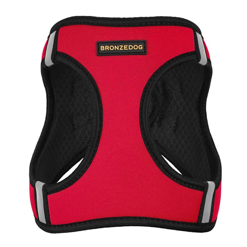 Bronzedog Sport Vest Шлей для собак неопрен 3D сітка червоний