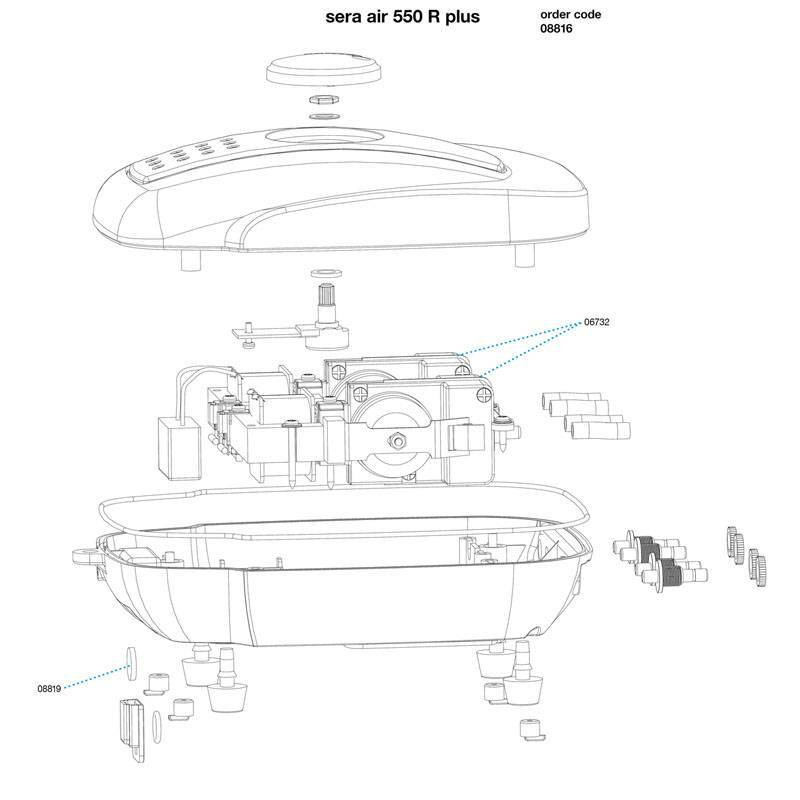 Sera Air Plus 550R Pump Повітряний компресор для прісноводних та морських акваріумів об'ємом до 550 л