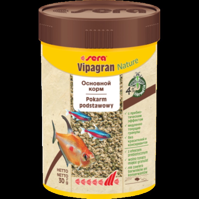 Sera Vipagran Nature Основний корм для всіх риб, що харчуються в середніх шарах води