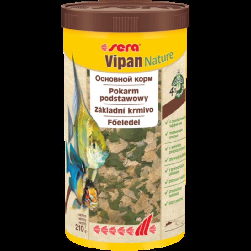 Sera Vipan Nature Корм у пластівцях для всіх декоративних риб, що харчуються на поверхні води