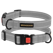 Bronzedog Брезентовий нашийник для собак світло-сірий