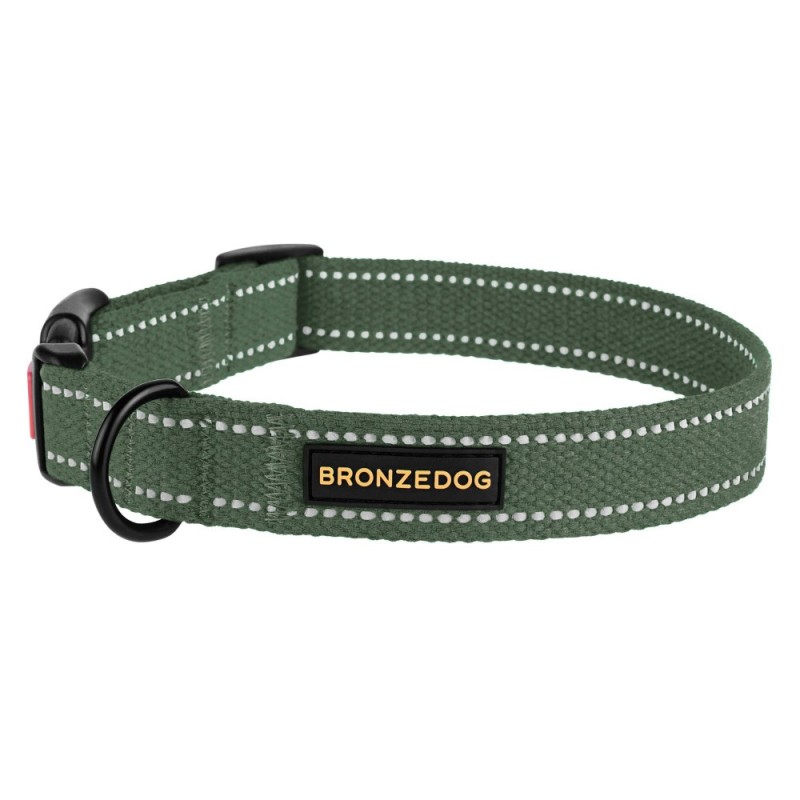 Bronzedog Брезентовий нашийник для собак хакі