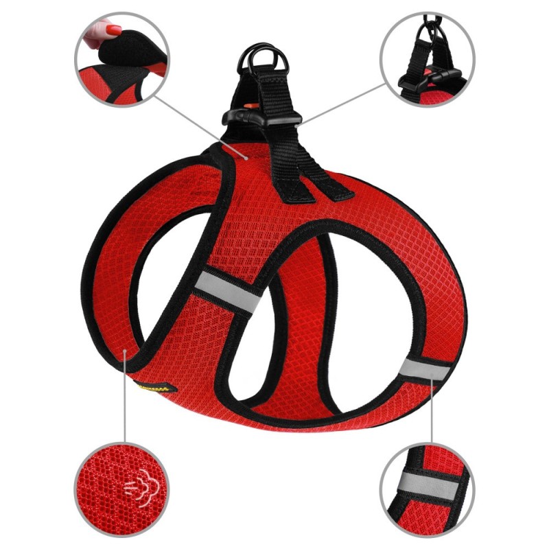 Bronzedog Mesh Vest Шлей для собак 3D сітка червона