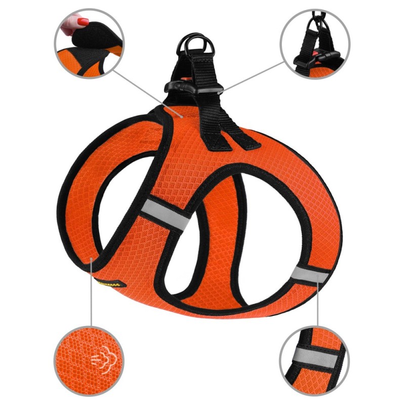 Bronzedog Mesh Vest Шлей для собак 3D сітка помаранчева