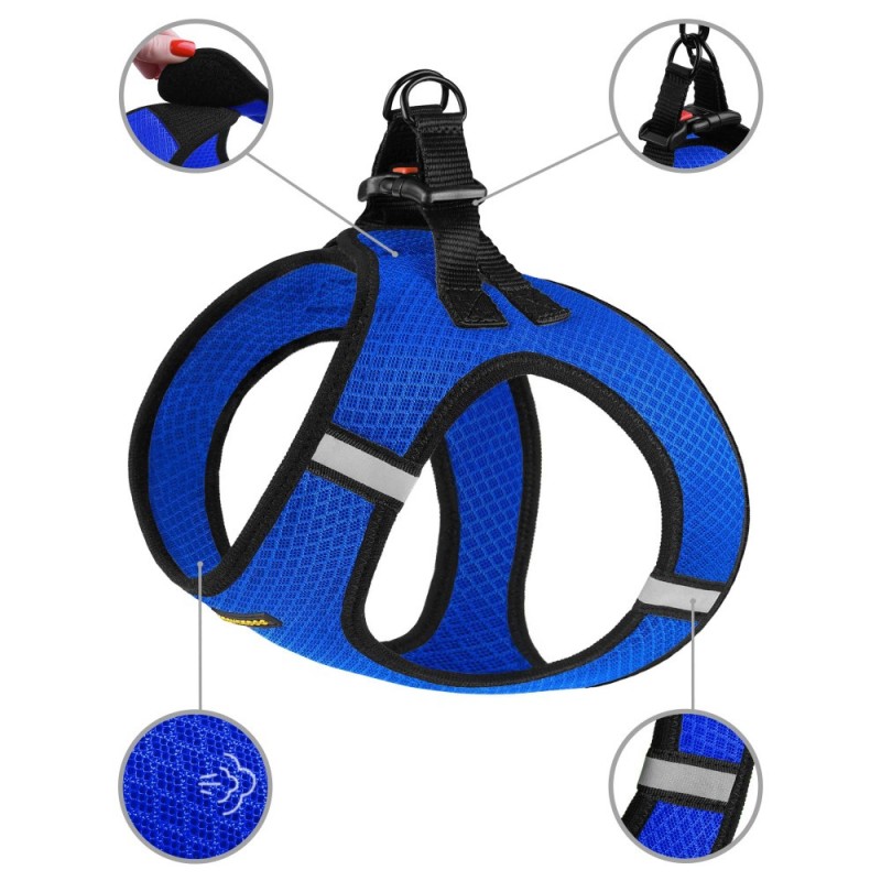Bronzedog Mesh Vest Шлей для собак 3D сітка синя