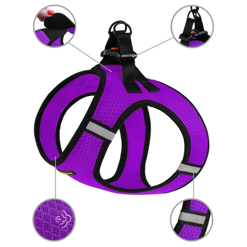 Bronzedog Mesh Vest Шлей для собак 3D сітка фіолетова