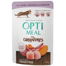 Optimeal Cat Adult Беззернові консерви для дорослих кішок з ягнятим курячим філе в гарбузовому желі