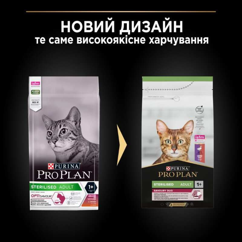 Pro Plan Adult Sterilised Savoury Duo Duck & Liver Сухий корм для стерилізованих кішок з качкою та печінкою