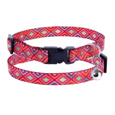 Bronzedog Urban Нашийник для кішок гуцульський нейлоновий з пластиковою пряжкою червоний
