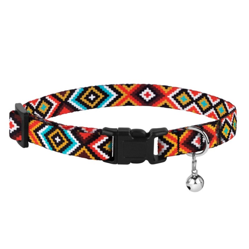 Bronzedog Urban Нашийник для кішок з пластиковою застібкою та дзвіночком гуцульський