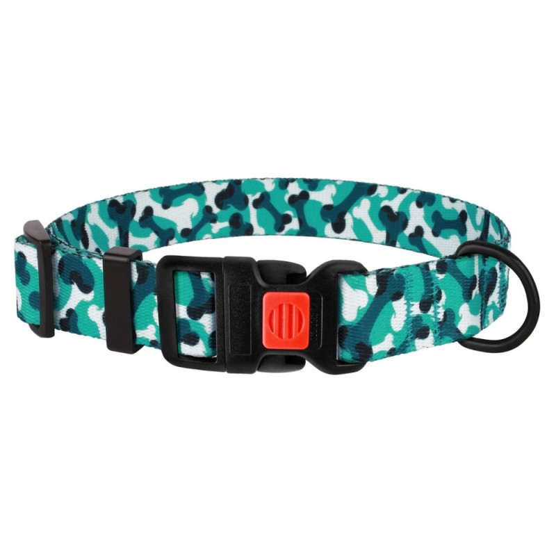 Bronzedog Urban Нашийник для собак пластикова застібка кісточка бірюзова