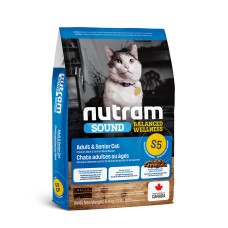 Nutram Sound Adult & Senior S5 Холістик корм для дорослих та літніх кішок з куркою та лососем
