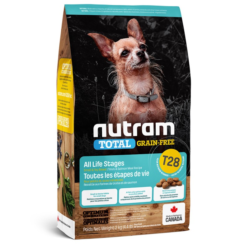 Nutram Total Grain-Free T28 Холистик беззерновий корм для дорослих собак дрібних порід з фореллю та лососем