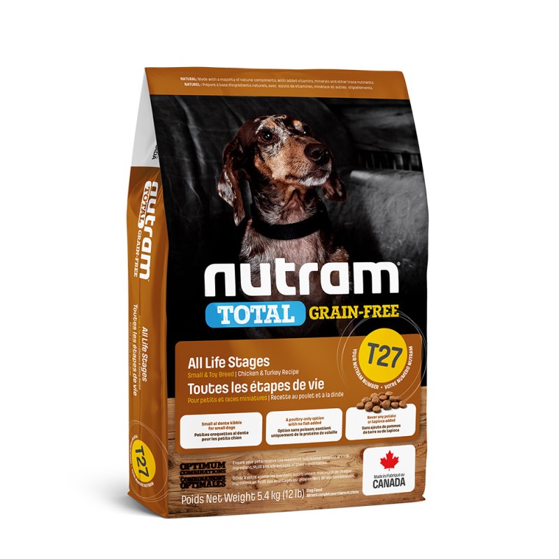 Nutram Total Grain-Free T27 Холістик беззерновий корм для дорослих собак дрібних порід з індичкою та куркою