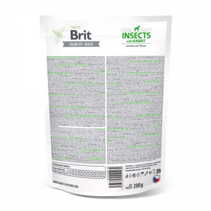 Brit Care Dog Crunchy Cracker Insects with Rabbit Лакомства для взрослых собак с насекомыми и кроликом