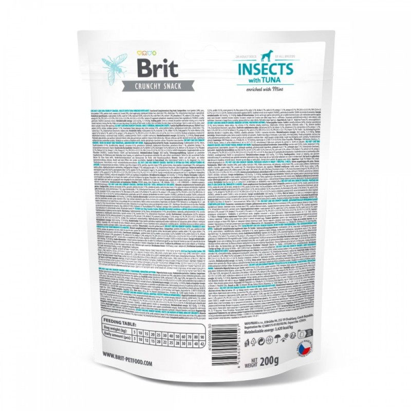Brit Care Dog Crunchy Cracker Insects with Tuna Лакомства для взрослых собак с насекомыми и тунцом