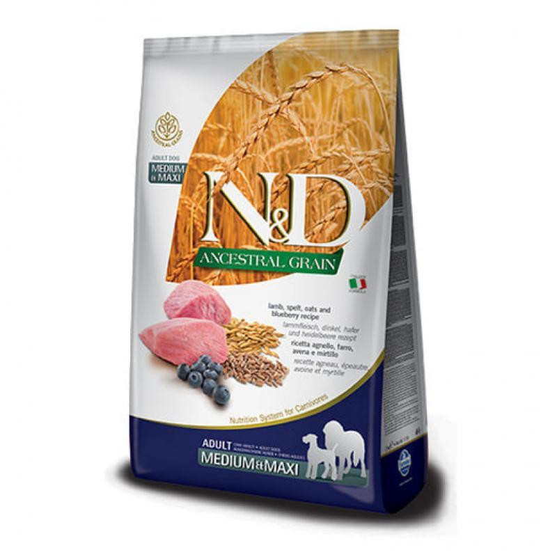 Farmina N&D Low Grain Lamb & Blueberry Adult Medium & Maxi Сухий корм для собак середніх і великих порід з ягнятком та чорницею