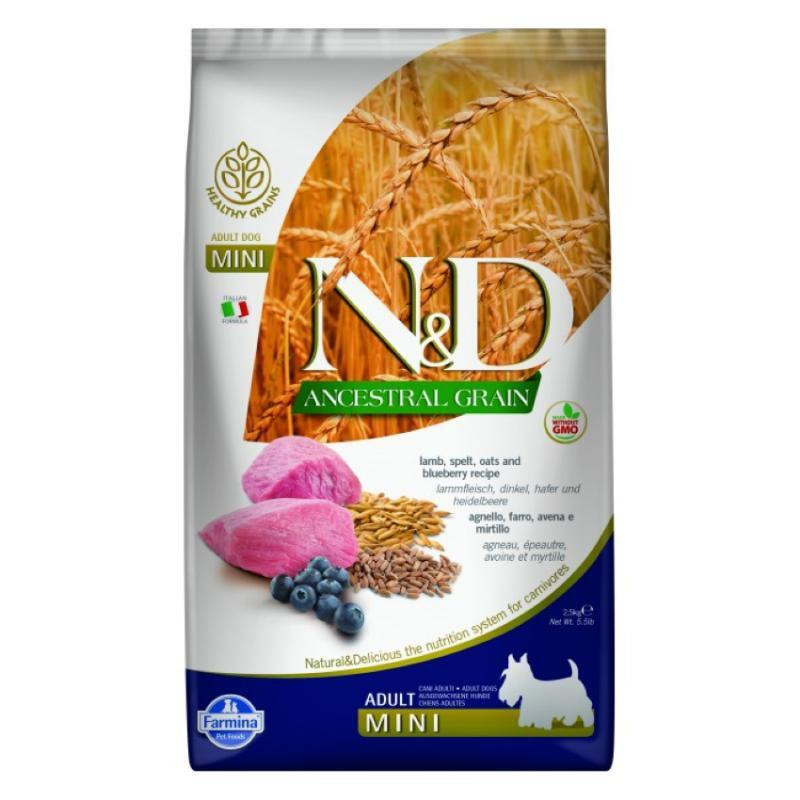 Farmina N&D Low Grain Lamb & Blueberry Adult Mini Сухий корм для собак дрібних порід з ягнятком та чорницею