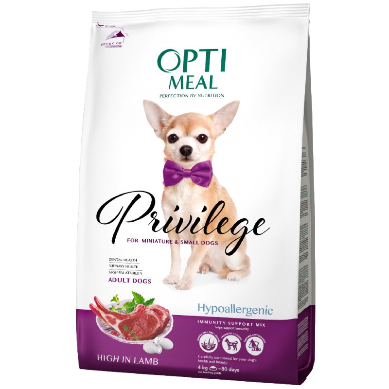 Optimeal Privilege Adult Dog Hypoallergenic Miniature & Small Гіпоалергенний сухий корм для дорослих собак дрібних порід з ягнятком