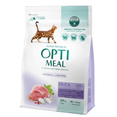 Optimeal Cat Adult Hairball Control Duck Сухий корм для дорослих кішок з ефектом виведення вовни з качкою