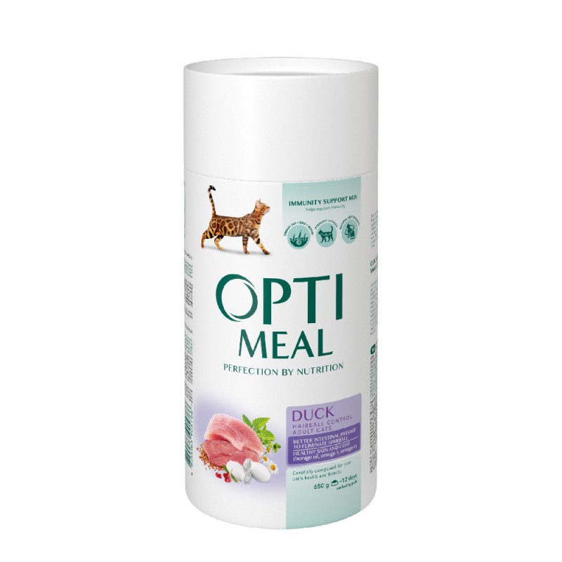 Optimeal Cat Adult Hairball Control Duck Сухий корм для дорослих кішок з ефектом виведення вовни з качкою