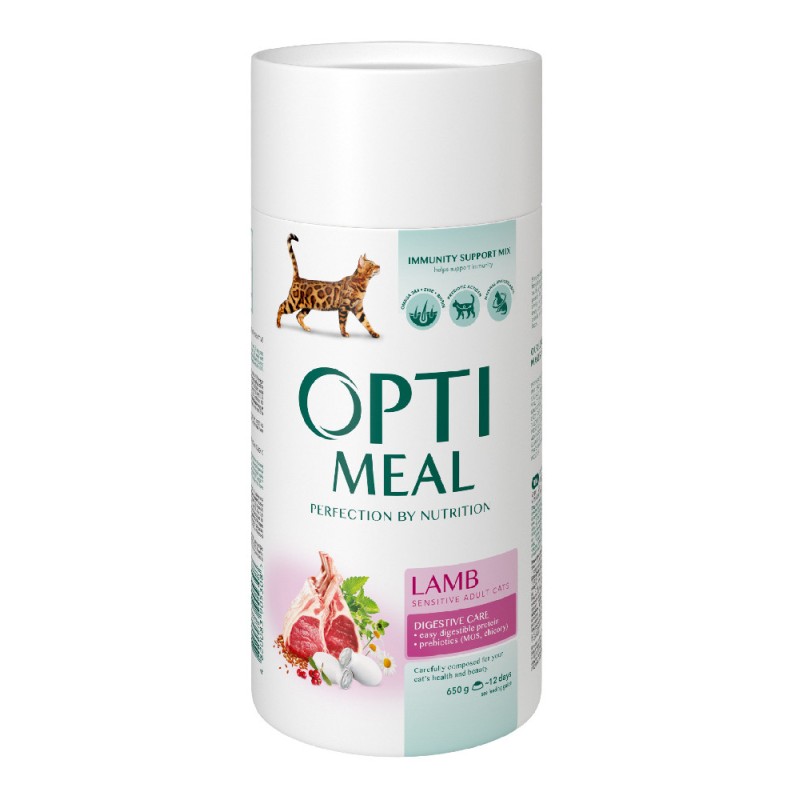 Optimeal Cat Adult Lamb Сухий корм для дорослих кішок з чутливим травленням з ягнятком