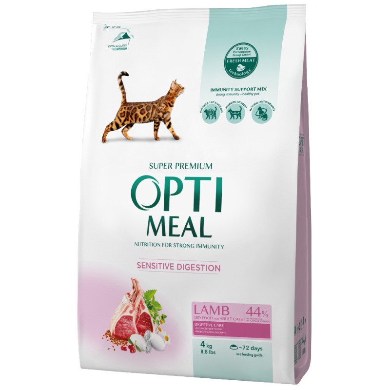 Optimeal Cat Adult Lamb Сухий корм для дорослих кішок з чутливим травленням з ягнятком