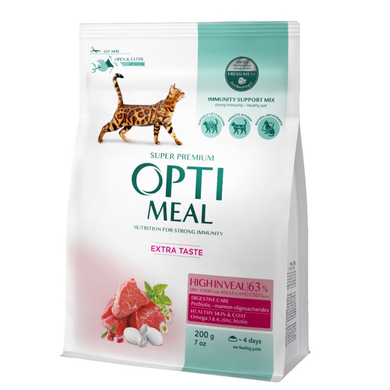 Optimeal Cat Adult High in Veal Сухий корм для дорослих кішок з телятиною