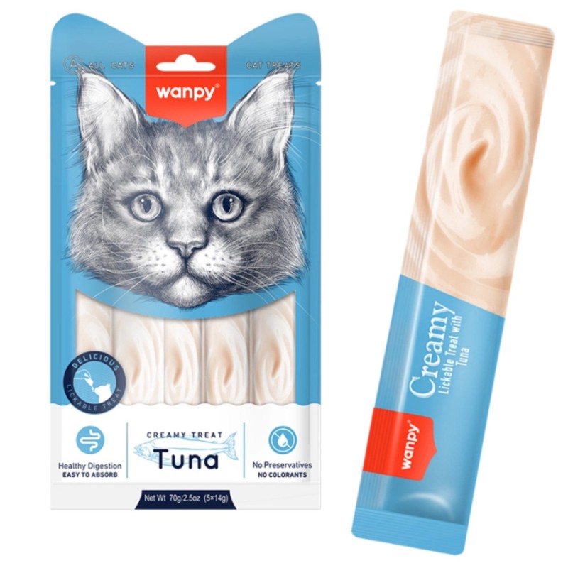 Wanpy Creamy Lickable Treats Tuna Ласощі для кішок рідке з тунцем