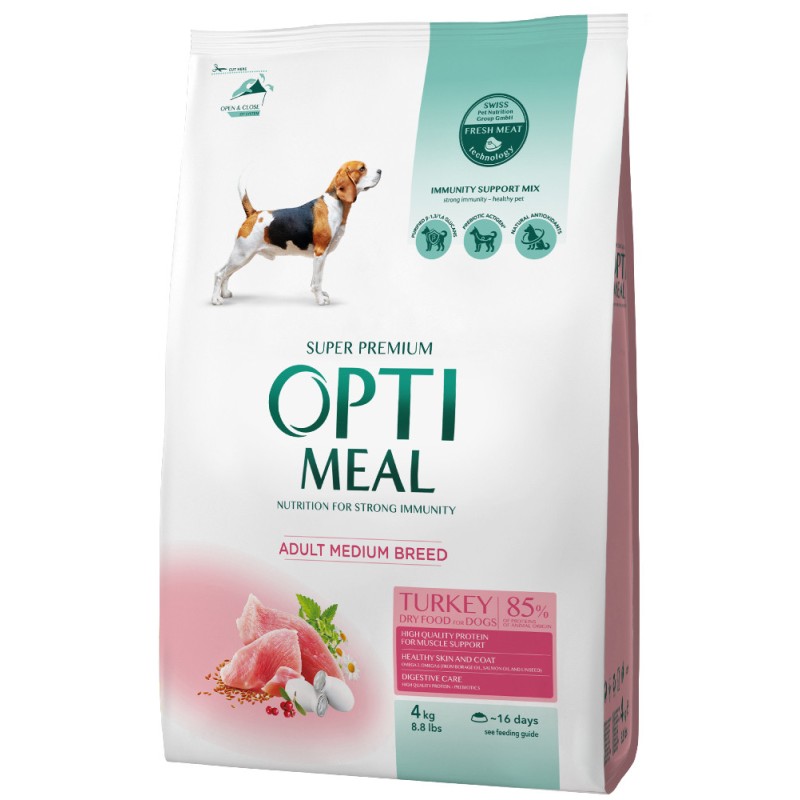 Optimeal Dog Medium Adult Сухий корм для дорослих собак середніх порід з індичкою