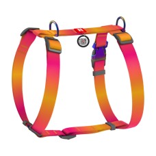 Collar Waudog Nylon Recycled Шлея для собак нейлонова з QR паспортом градієнт помаранчева