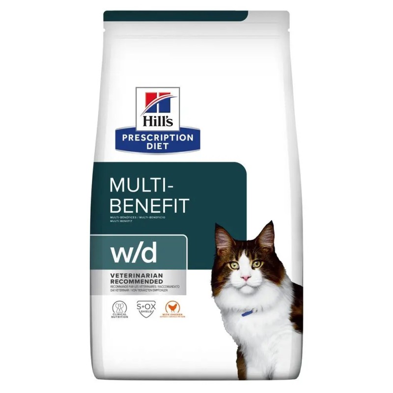 Hills Prescription Diet Feline w/d Multi-Benefit Лікувальний корм для дорослих кішок при цукровому діабеті та зайвій вазі
