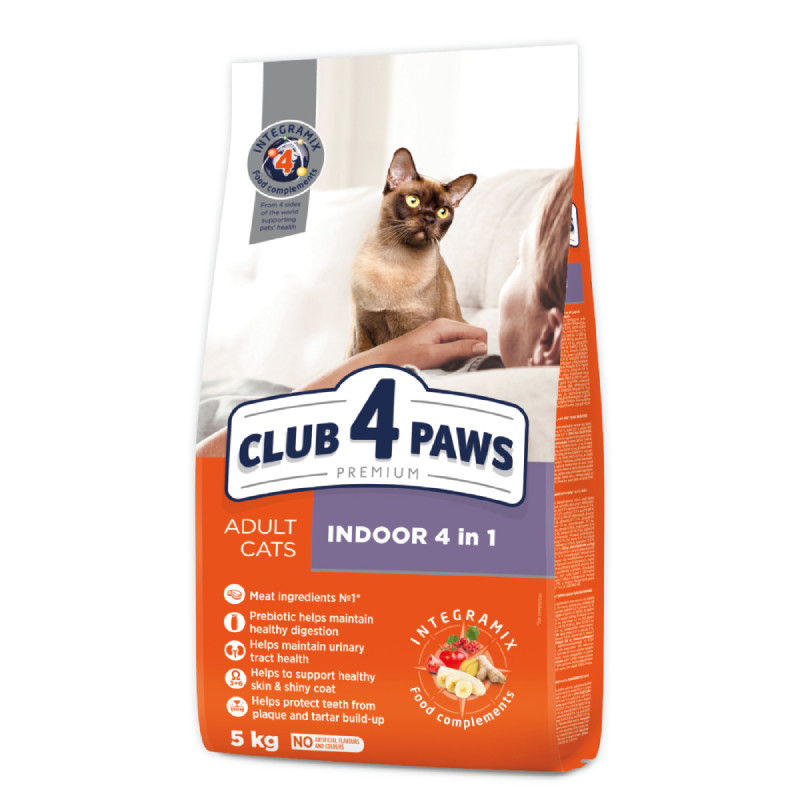 Club 4 Paws Premium Indoor 4 in 1 Сухий корм для дорослих кішок, що живуть у приміщенні