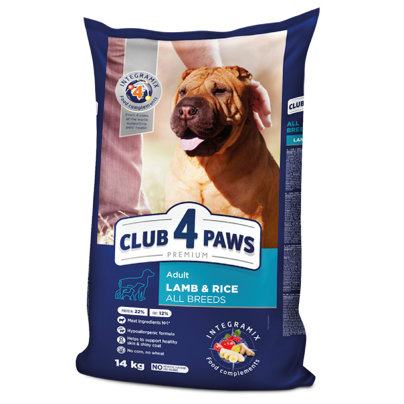 Club 4 Paws Premium Adult All Breeds Lamb & Rice Сухий корм для дорослих собак усіх порід з ягнятком та рисом