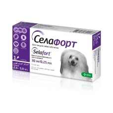 Selafort Селафорт Спот-он Краплі на холку від бліх та кліщів для собак від 2,6 до 5 кг